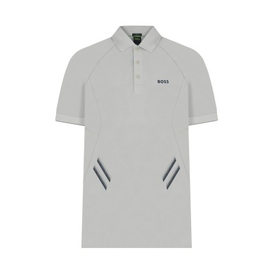 Polo Piraq Active 1271 Light Beige With Logo Grey