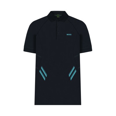 Polo Piraq Active 1402 Dark Blue With Logo Blue