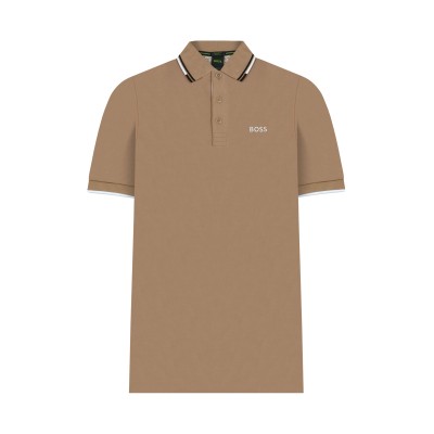 Polo Paddy Pro 260 Medium Beige With Logo Embossed White