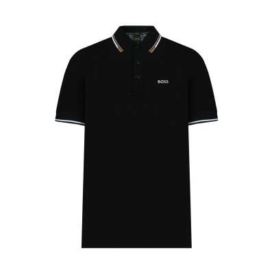 Polo Paddy Pro 002 Black With Logo Embossed White