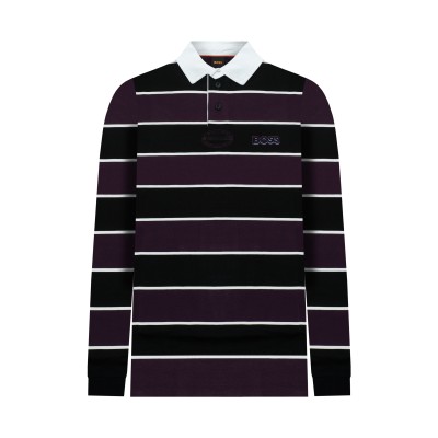 Polo Longsleeve Perugby 510 Stripe Medium Purple Multicolor