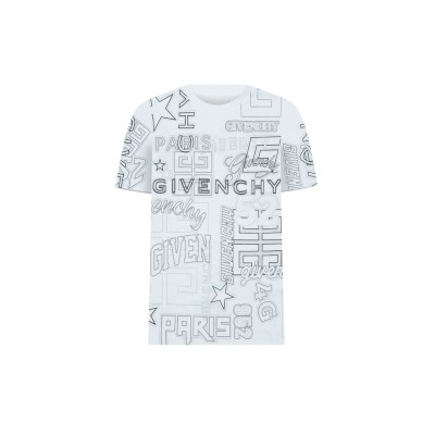 Kids Tshirt Paris All Over Logo Print White