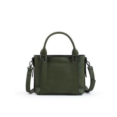 3D Handbag Small in Khaki Leather