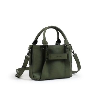 3D Handbag Small in Khaki Leather