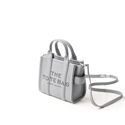 The Leather Micro Tote Bag Wolf Grey