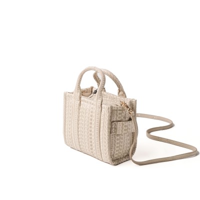 The Monogram Leather Micro Tote Bag Khaki