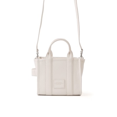 The Leather Micro Tote Bag Cotton/Silver