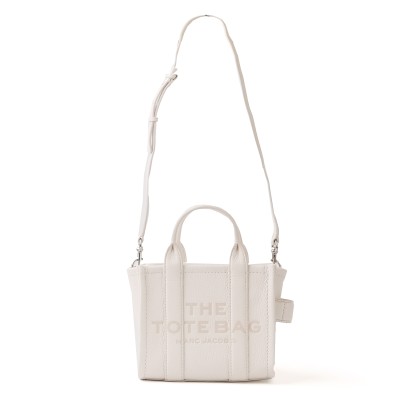 The Leather Micro Tote Bag Cotton/Silver