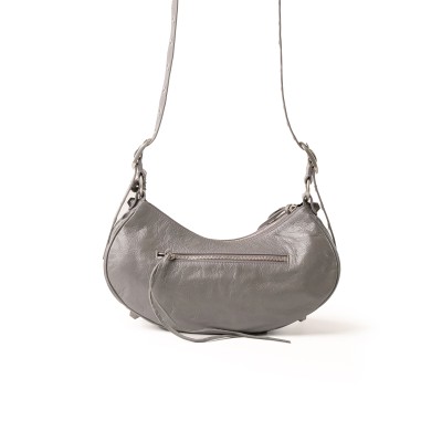 Le Cagole Shoulder Bag S Arena Lamb Dark Grey