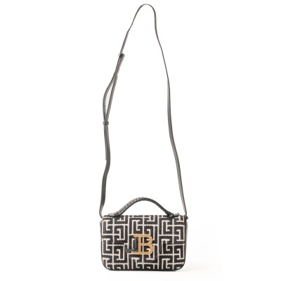 B-Buzz Mini Monogram Jacquard Canvas Black White Logo