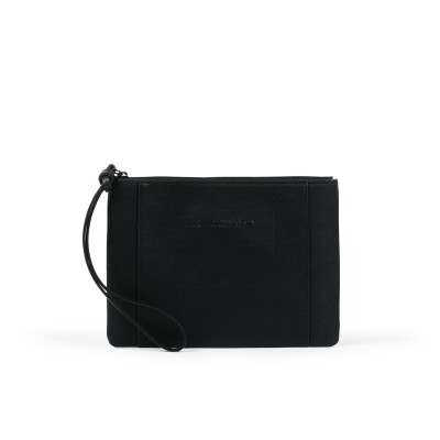 3D Pouch in Black Leather