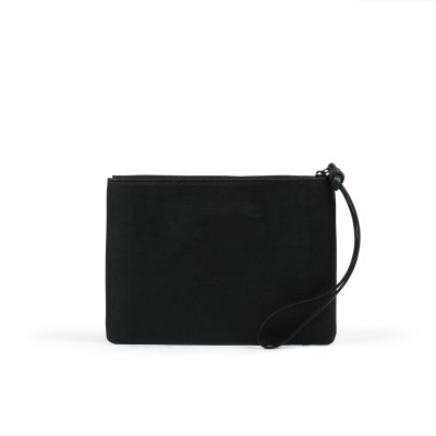 3D Pouch in Black Leather