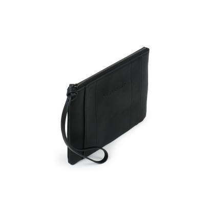 3D Pouch in Black Leather