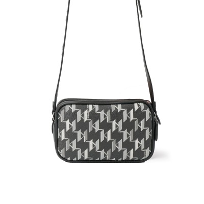 K/Ikonik 2.0 Small Monogram Camera Bag Black White