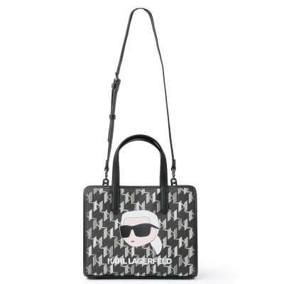 K/Ikonik 2.0 Small Monogram Tote Bag Black White