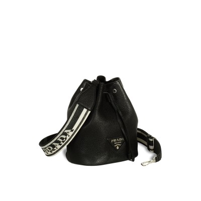 Flou Bucket Bag in Black Leather