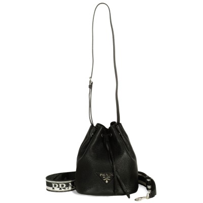 Flou Bucket Bag in Black Leather