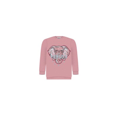 Kids Sweatshirt Elephant Light Pink Logo Light Blue