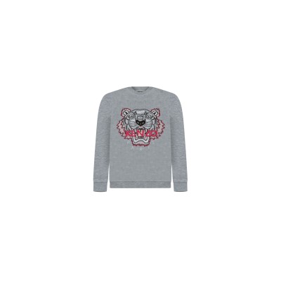 Kids Sweatshirt Tiger Grey Logo Fuschia