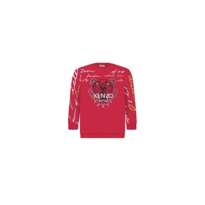 Kids Sweatshirt Tiger Red Multi Logo White