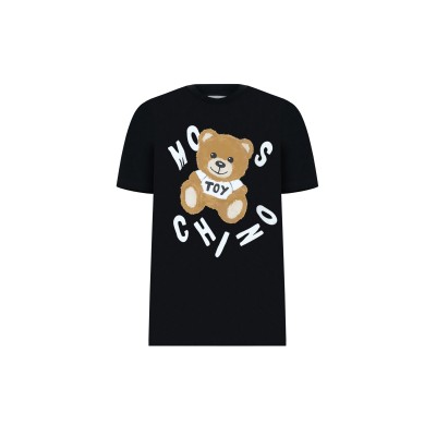 Kids Tshirt Black Teddy Bear Logo White