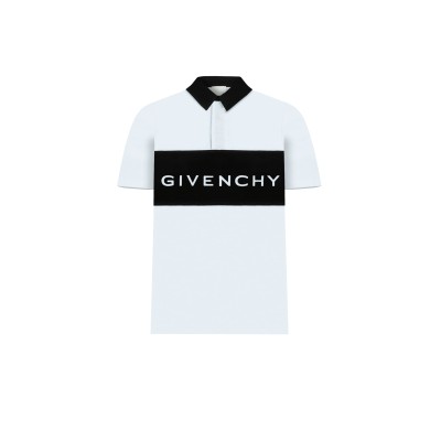 Kids Polo Embossed Logo White Black