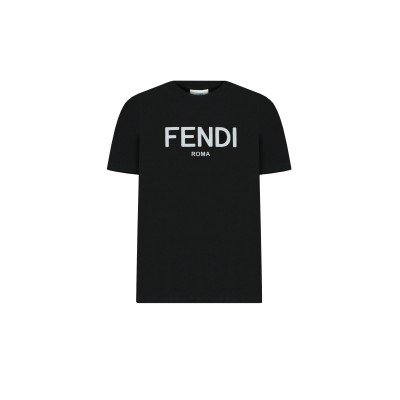 Kids Tshirt Fendi Roma Print Black