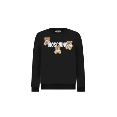 Kids Sweatshirt Teddy Toy Black Logo White