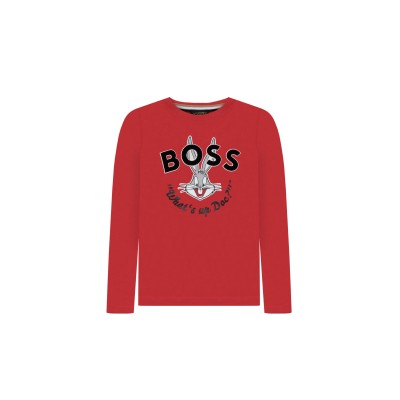 X Looney Tunes Kids Longsleeve Tshirt LNY Edition in Red With Black Logo