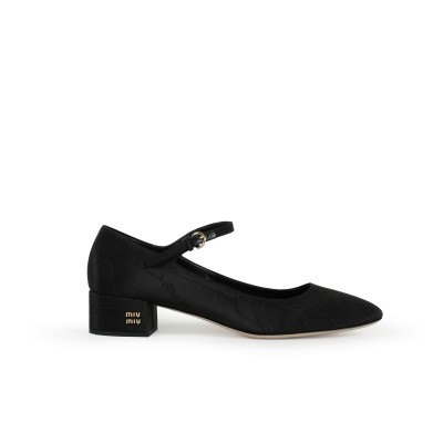 Ballet Shoes Moire Fabric Pumps in Black