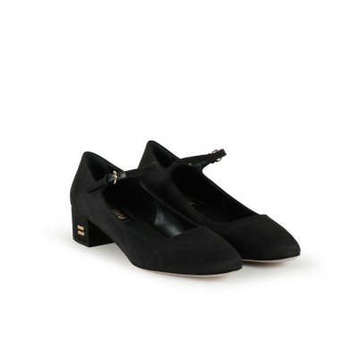 Ballet Shoes Moire Fabric Pumps in Black