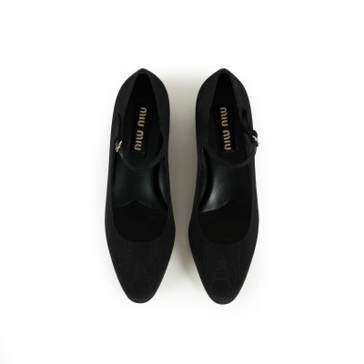 Ballet Shoes Moire Fabric Pumps in Black