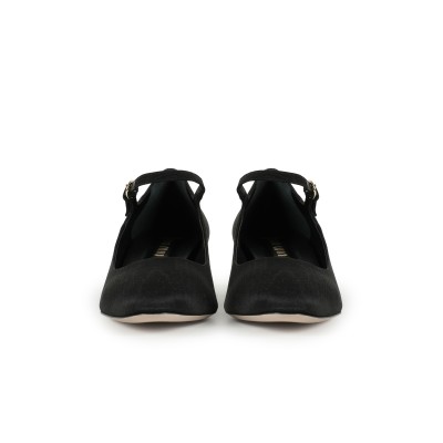 Ballet Shoes Moire Fabric Pumps in Black