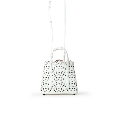 Mina 16 Tote Bag Vienne Wafe Calfskin in Optic White