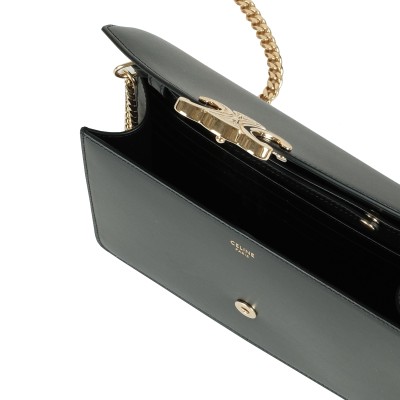 Wallet on Chain Margo in shiny Calfskin Black