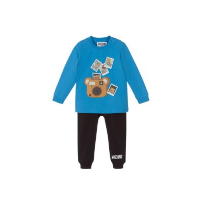 Kids 1Set Tshirt Long Sleeve And Pants Polaroid Blue