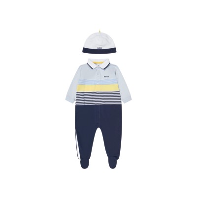 Baby Onesie Stripe Multicolor And Hat