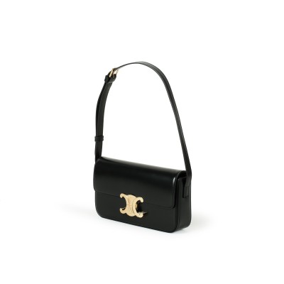 Shoulder Bag Claude In Shiny Calfskin Black