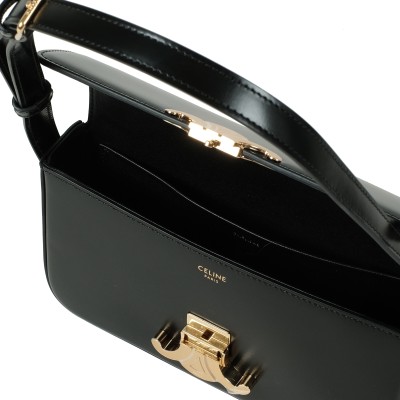 Shoulder Bag Claude In Shiny Calfskin Black