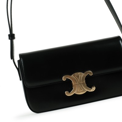 Shoulder Bag Claude In Shiny Calfskin Black