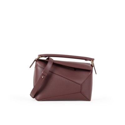 Small Puzzle Bag in Classic Calfskin Dark Burgandy