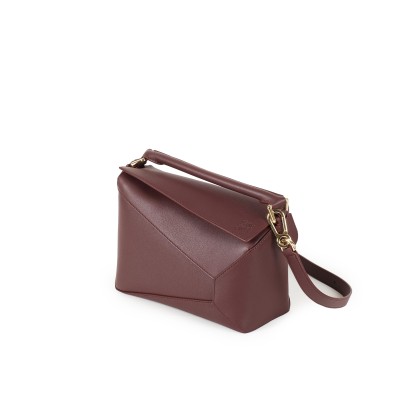 Small Puzzle Bag in Classic Calfskin Dark Burgandy