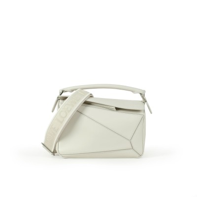 Small Puzzle Bag in Satin Calfskin Sea Salt