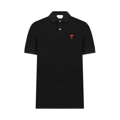 De Coeur Polo Shirt Organic Cotton Pique in Black