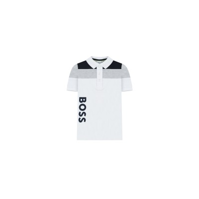 Baby Polo Tiburt White Stripe Multicolor With Logo Black