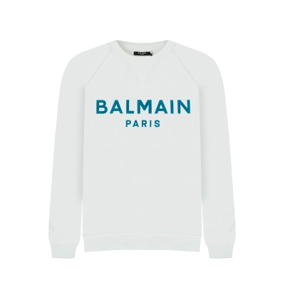 Sweatshirt White Logo Blue