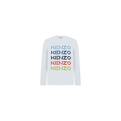 Kids Long Tshirt White Logo Multicolor