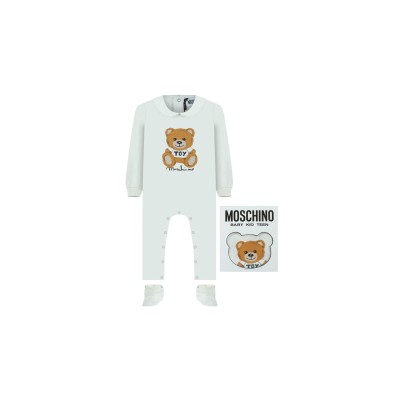 Baby 1 Set Jersey and Sock Teddy Bear in White