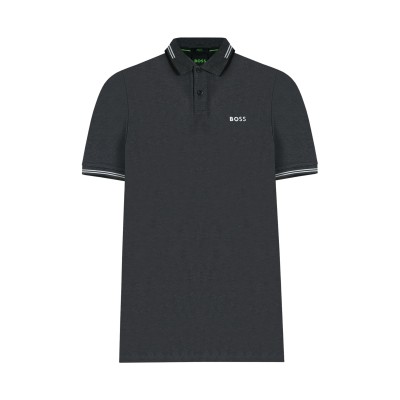 Polo Paul Curved 010 Grey Logo White