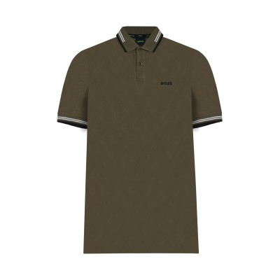 Polo Paul Curved 307 Olive Green Logo Black